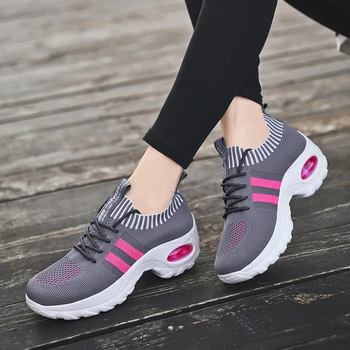 Casual Femei Adidași Respirabil Feminin de Tenis de Pantofi Pernă de Aer de Mers pe jos de Încălțăminte Platforma Creșterea Înălțime Dantelă-up