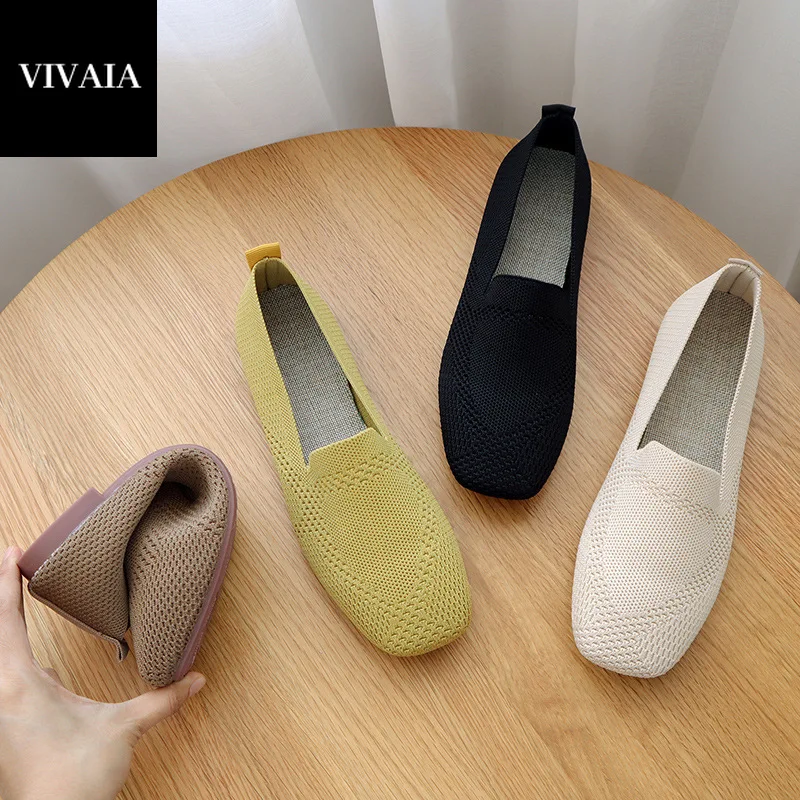 2021 Vivaia Singur Pantofi Pentru Femei Moale Deget De La Picior Pătrat Balerini Superficial Gura Breatheable Low-toc Slip-on Plus Dimensiune / Pantofi pentru femei | Albertshop.ro