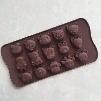 DIY de Copt Mucegai 15 Chiar Animale de Ciocolata Mucegai Gel de Siliciu Jeleu, Budinca de Săpun Manual Mucegai XG218