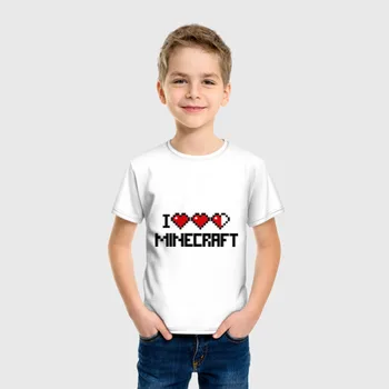 Copii T-shirt Bumbac iubesc Minecraft