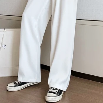 Pantaloni Casual Femei Plus Dimensiune S-3XL Vrac Simplu Design Solid Colector 2021 Vara Full-length Stil coreean Talie Mare All-meci