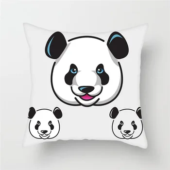 Drăguț Panda Pătrat Poliester Pernă Acoperă Dormitor Birou, Hotel Scaun de Masina Decor față de Pernă Moale si Confortabil ...
