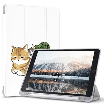 Pisica drăguț serie Pentru Aer 4 Silicon de Caz pentru iPad Pro 2020 10.5 10.2 inch 8-a Generație a 7-12.9 inch Automata serviciu de Trezire