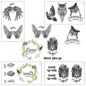 100 buc/lot Tatuaj Temporar Autocolant fată băiat de Înfrumusețare Body Art Transfer de Apă pasăre flori Autocolant tatuaj fals en-Gros