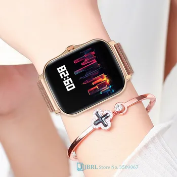 Full Touch 2021 Oțel Ceas Inteligent Femei Barbati Sport DIY Dial 15 Zile de Așteptare Smartwatch Pentru Android IOS Pătrat Ceasuri Inteligente Ceas
