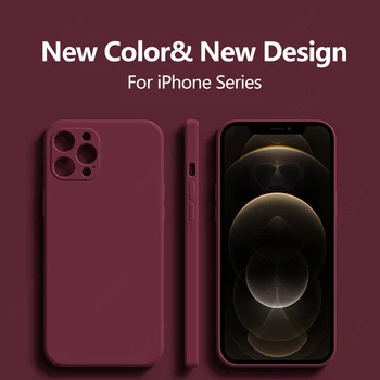 Lichid Original Silicon de Caz pentru iPhone 12 11 Pro XS Max Mini-XR-X 8 7 6S 6 Plus SE 2 2020 Oficial de Culoare Subțire Moale Cazuri Acoperi