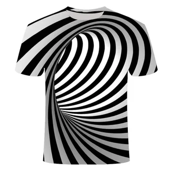 2021 Moda Casual cu Maneci Scurte, de Trei-Dimensional Vortex Bărbați T-Shirt Imprimat 3D Vară O-Gât de zi cu Zi Casual Amuzant T-Shirt