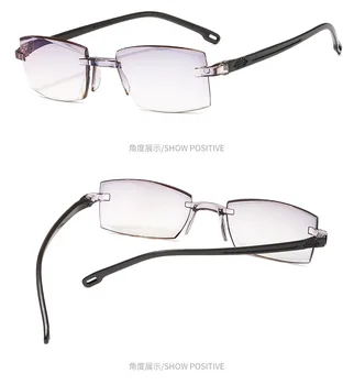 Moda Nou Anti-Blu-ray Ochelari de Citit, Diamond Cutting Edge Moda Ochelari de Citit, Lumină Dublu Ochelari, Lentile Plate