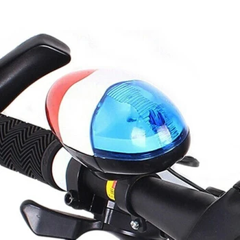 Durabil, rezistent la apa Multifuncțional Ciclu Lampa +4 Sirenă Tare Sunet de Trompetă de Poliție 6 LED-uri de Lumină Sirenă Electronică de Biciclete Clopot Rosu/Albastru