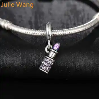 Julie Wang 5PCS Ruj Farmecul Șirag de mărgele Stras de Cristal Argintiu Culoare Bratara Aliaj Colier European de Luare de Bijuterii Accesorii