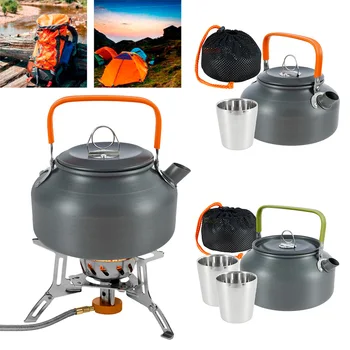 Camping Vase Kit de Exterior din Aluminiu de Gătit Set Ceainic de Apă Pan Vas care pleacă în Drumeții Picnic BBQ Tacamuri Echipamente