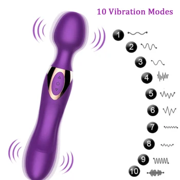 VETIRY Mare Puternic Vibrator G-spot Stimulator Clitoris Cap Dublu Vibrator pentru Femei Bagheta Magica Jucarii Sexuale Masturbari sex Feminin