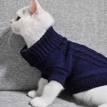 Modă de Culoare Solidă Pulover Jacheta de Iarna Haine de Pisică Pisoi animale de Companie CatCoat pentru Pisici de talie Mică Hanorace Haine de Pisică Roupa Para Gato