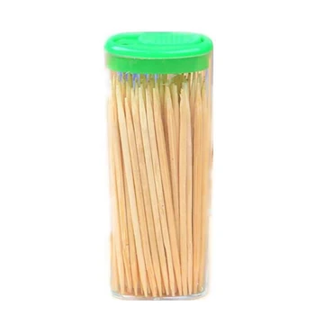 50Pcs/set Bambus Natural Cu Scobitori Cutie, Portabile, de Unică folosință scobitori de uz Casnic Living Food Fructe Scobitori