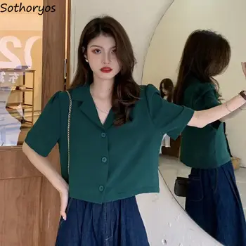 Tricouri Femei Vara All-meci Largi Crestate la Modă Versatil Streetwear Haine de sex Feminin coreeană Stil Slim Simplu Confortabil Noua