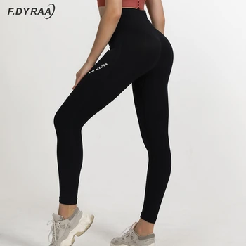 F. DYRAA Nou Design de Talie Mare pentru Femei Yoga Jambiere Moale Și Elastic Fund de Ridicare Pantaloni Sport de Funcționare Purta în Afara de Sport