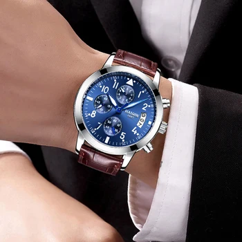 HAIQIN Ceasuri Barbati Brand de Lux Cuarț Bărbați Moda Clasic Ceasuri Cronograf Militare ceas din Piele Relogio Masculino
