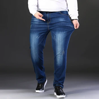 7XL Plus Dimensiune 2021 Vara Noi de Înaltă Calitate pentru Bărbați Largi Marfă Nouă de sex Masculin Lungi Casual Pantaloni din Denim de Moda Blugi Largi Pantaloni