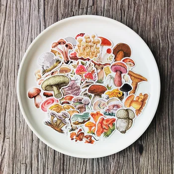40pcs / geantă de mână-pictat de colorat ciuperci mici autocolant impermeabil DIY scrapbooking album jurnal fericit plan autocolant decorativ