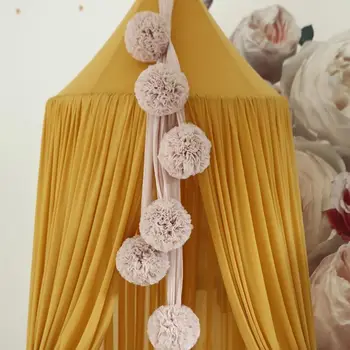 Nou Stil Nordic Printesa Sifon Copii Pat Cameră Baldachin Plasă De Țânțari Cortina Lenjerie De Pat Dome Cort