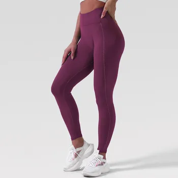 Culoare solidă de Gimnastică Jambiere Respirabil cu uscare Rapida Pantaloni de Yoga fără Sudură Femei Jambiere Talie Mare de Fitness Jambiere Sport