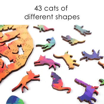 Puzzle din lemn Animale de Turma de Pisici Puzzle Jucărie de dificultate Unică Formă Neregulată Puzzle Pentru Adulți Copii Frământa Jucarii cadou