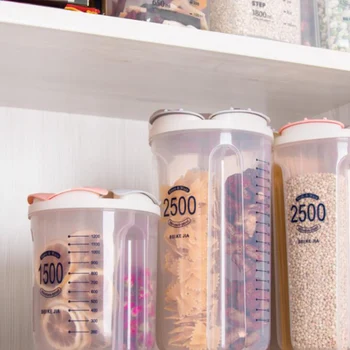 4 Grila de Alimente Cutie de Depozitare Accesorii pentru Bucătărie Organizator de Diverse Cereale Borcan de Etanșare Proaspete-păstrarea Box Cutie de Plastic cu Capac