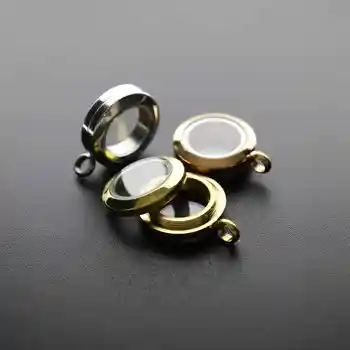 20MM din Oțel Inoxidabil Rotunde de Sticlă Medalion Placat cu Aur Rose DIY Pandantiv Charm Consumabile 1110034