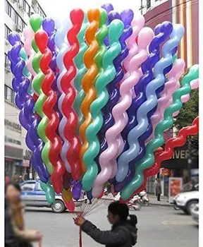 100 de bucăți de colorate unic spirală latex, baloane nunta ziua de nastere partid de vacanță consumabile decor aleatoare