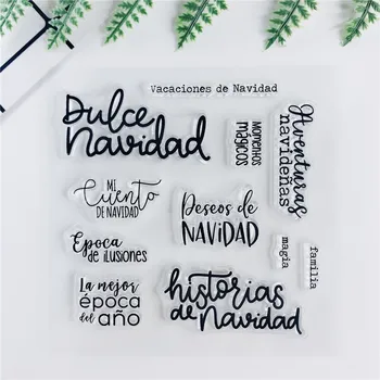 Cuvinte spaniole Transparent Clar Timbre de Etanșare Pentru DIY Scrapbooking/Sentiment Ștampilă de Cauciuc Glonț Jurnalul Album Foto Carte de a Face