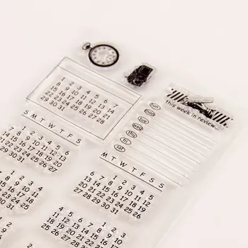 Calendar Model Transparent Clar Timbre/Garnituri din Silicon Pentru Album Foto Decor DIY Card de Scrapbooking Ambarcațiuni Stencil Face