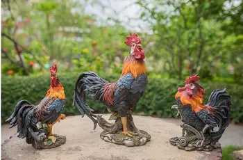 Pastorală De Simulare De Animale Rășină De Pui Mare Găină Ornament De Grădină În Aer Liber Cocoș Figurine Meserii Curte Fermă Decor