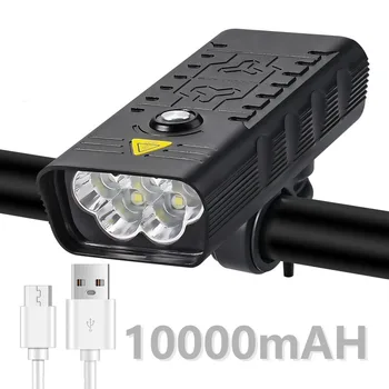 Bicicleta Lumina Impermeabil USB Reîncărcabilă LED 10000mAh MTB Lampă Față Faruri de Aluminiu Ultrausor Lanterna Bicicleta Lumina