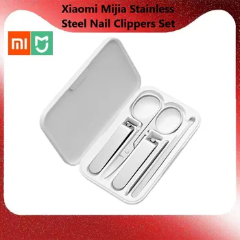5pcs Xiaomi Mijia din Oțel Inoxidabil Foarfece de Unghii Set Trimmer Pedichiura Grijă Clippers Earpick pilă de Unghii Profesionale Instrumente de Frumusete