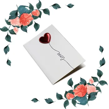 Cadou Ziua îndrăgostiților Dragoste carte Poștală Pommemorative Card de BRICOLAJ din Piele de Dragoste de Trei-Dimensional Carte de Invitație Consumabile Partid