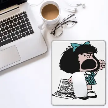 Mafalda Protestat Misto Mouse Pad cu Blocare Marginea Birou Mat Tampoane de Cauciuc Natural Gamer Calculator Laptop Pad