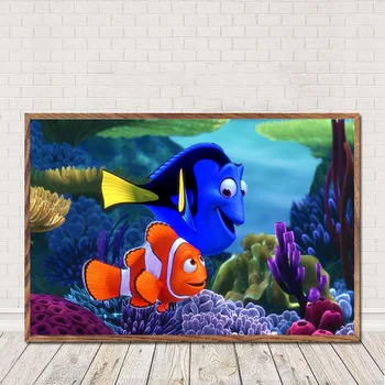 Panza Poster Pictură de Desene animate Finding Nemo Arta Panza Pictura Postere si Printuri Living Home Decor de Perete de Arta Fara Rama