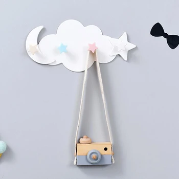 Creative Cloud Luna Steaua Montat pe Perete Cârlige DIY Cuier de Perete Decor Camera pentru Copii Decor Perchero Comparativ Croșetat Titular Cheie