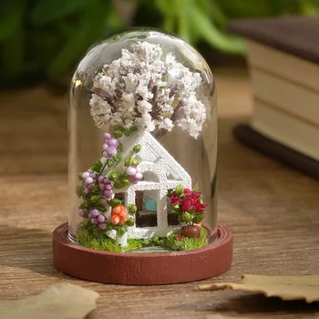 DIY din Lemn, Casa de Păpuși Artizanale Neterminate in Miniatura Kit Model & Mobilier casă de Păpuși cu husa Cadou