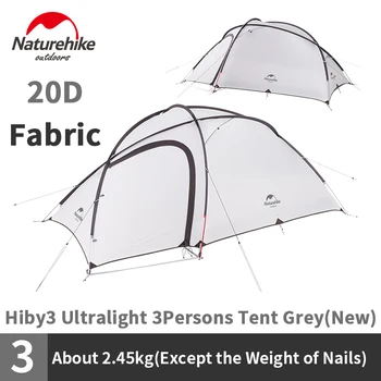 Naturehike Noi Hiby 3 Camping Cort De 3-4 Persoane Cort 20D Material Exterior Familie Cort Dublu Strat Impermeabil de Turism Cort