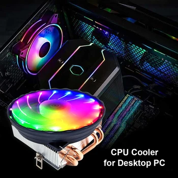 Om de ZĂPADĂ 4 Conducte de Căldură Cooler CPU 4 Pin PWM RGB PC liniștită Intel LGA 2011 1200 1150 1151 1155 1366 775 AM4 AM3 AM2 CPU Ventilatorului de Răcire