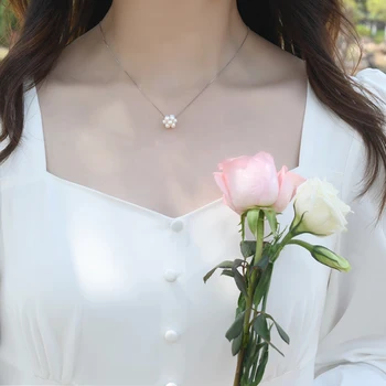 ASHIQI Naturale de apă Dulce Pearl Colier Pandantiv Real Argint 925 Lant de Bijuterii pentru Femei 2021 Trend
