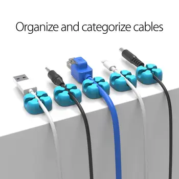 Organizator De Cablu De Sârmă De Bobinaj Titularul Clip Silicon Moale Desktop Telefon, Televiziune Prin Cablu Bobinator Pentru Căști Cablul De Sârmă Protector De Management
