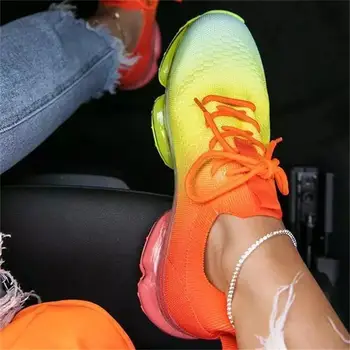 Femeile Respirabil Adidași 2021 Primăvară Nouă Culoare De Potrivire Plasă De Dantelă Sus Doamnelor Pantofi Casual În Aer Liber Plat Sport Vulcanizat Pantofi