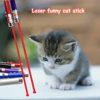 1 buc Laser Jucarii Pentru Pisici Amuzante Jucării cu Laser Consumabile Pentru Pisici Lanterna 2-in1Red Laser Amuzant Pisica Stick animale de Companie Jucărie Pisica Accesorii