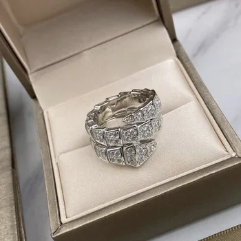 Versiunea Mare 925 Sterling Silver Ring Generos Strat Dublu De Șarpe Design Unisex Femei Popular Om De Bijuterii