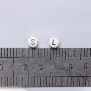100buc 4x7mm Negru, Alb, Aur Scrisoare de Margele pentru a Face Bijuterii Componente Acrilice Alfabetul Margele Rotunde Brățară Componente DIY
