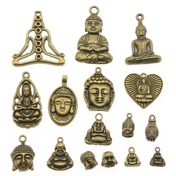 WYSIWYG 40g Culoare Bronz Antic Aliaj de Zinc Aleatoare se Amestecă Stiluri Buddha Farmece Manual DIY Meșteșug Pentru a Face Bijuterii