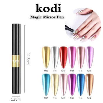 Kodi Unghii Colorate Pernă de aer Praf Magic Pen 12 Culoare Laqcuer Nail Art de Inalta Calitate, Efect de Oglindă Unghii Machiaj Rapid de Design