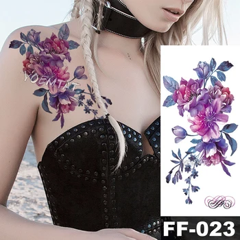 Trandafir rosu pe Buze Body Art Impermeabil Tatuaj Fals Flori Pentru Femei Flash transfer de Apă Temporare Tatuaj Autocolante